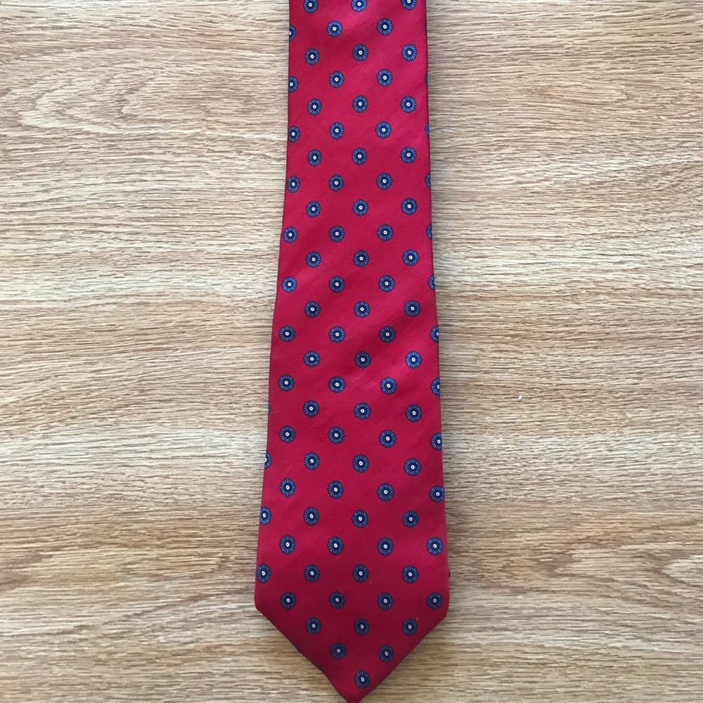 Christian Dior Red Tie, 100% Silk made in Italy
